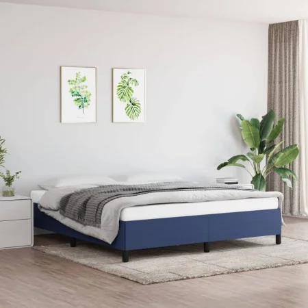 Blue fabric bed frame 180x200 cm by vidaXL, Beds and slatted bases - Ref: Foro24-347088, Price: 114,37 €, Discount: %