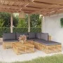 Gartenmöbel-Set 6-teilig und Kissen aus massivem Teakholz von vidaXL, Gartensets - Ref: Foro24-3100896, Preis: 975,79 €, Raba...