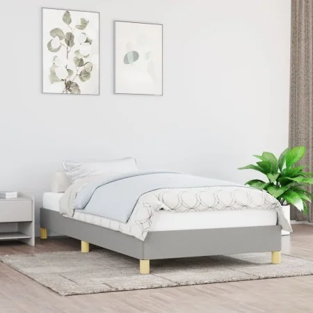 Light gray fabric bed frame 100x200 cm by vidaXL, Beds and slatted bases - Ref: Foro24-346794, Price: 69,39 €, Discount: %