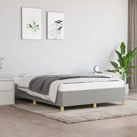 Light gray fabric bed frame 140x190 cm by vidaXL, Beds and slatted bases - Ref: Foro24-347157, Price: 118,34 €, Discount: %