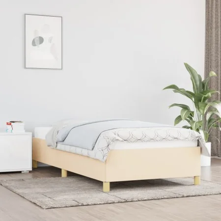 Cream fabric bed frame 80x200 cm by vidaXL, Beds and slatted bases - Ref: Foro24-347122, Price: 90,65 €, Discount: %