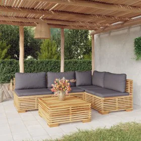 5-piece garden furniture set and solid teak wood cushions by vidaXL, Garden sets - Ref: Foro24-3100902, Price: 839,56 €, Disc...