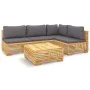 Juego muebles de jardín 5 piezas y cojines madera maciza teca de vidaXL, Conjuntos de jardín - Ref: Foro24-3100902, Precio: 8...