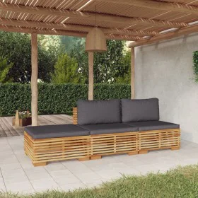 3-piece garden furniture set and solid teak wood cushions by vidaXL, Garden sets - Ref: Foro24-3100904, Price: 438,30 €, Disc...