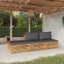 3-teiliges Gartenmöbel-Set und Kissen aus massivem Teakholz von vidaXL, Gartensets - Ref: Foro24-3100904, Preis: 438,27 €, Ra...