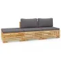 3-teiliges Gartenmöbel-Set und Kissen aus massivem Teakholz von vidaXL, Gartensets - Ref: Foro24-3100904, Preis: 438,27 €, Ra...