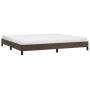 Brown synthetic leather bed frame 200x200 cm by vidaXL, Beds and slatted bases - Ref: Foro24-346925, Price: 103,39 €, Discoun...