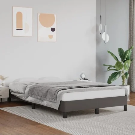 Estructura de cama de cuero sintético gris 120x200 cm de vidaXL, Camas y somieres - Ref: Foro24-346896, Precio: 82,10 €, Desc...