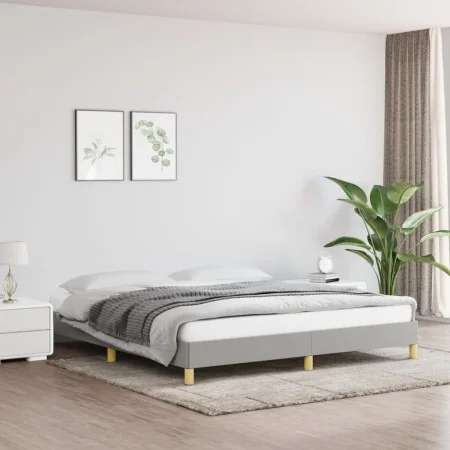 Estructura de cama gris claro tela 180x200 cm de vidaXL, Camas y somieres - Ref: Foro24-346834, Precio: 112,30 €, Descuento: %