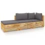 3-piece garden furniture set and solid teak wood cushions by vidaXL, Garden sets - Ref: Foro24-3100906, Price: 515,33 €, Disc...