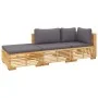 3-teiliges Gartenmöbel-Set und Kissen aus massivem Teakholz von vidaXL, Gartensets - Ref: Foro24-3100906, Preis: 515,33 €, Ra...