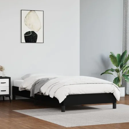 Estructura de cama cuero sintético negro 80x200 cm de vidaXL, Camas y somieres - Ref: Foro24-346868, Precio: 72,32 €, Descuen...