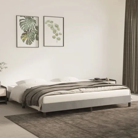Hellgrauer Samtbettrahmen 180x200 cm von vidaXL, Betten und Lattenroste - Ref: Foro24-346994, Preis: 123,36 €, Rabatt: %