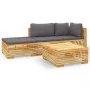4-piece garden furniture set and solid teak wood cushions by vidaXL, Garden sets - Ref: Foro24-3100912, Price: 624,66 €, Disc...