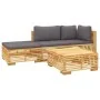 4-piece garden furniture set and solid teak wood cushions by vidaXL, Garden sets - Ref: Foro24-3100912, Price: 624,66 €, Disc...