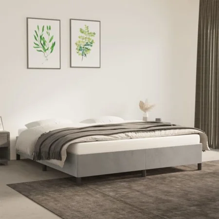 Light gray velvet bed frame 180x200 cm by vidaXL, Beds and slatted bases - Ref: Foro24-347336, Price: 130,49 €, Discount: %
