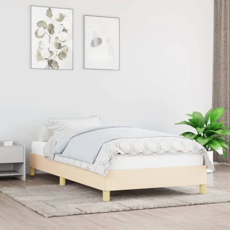Cream fabric bed frame 80x200 cm by vidaXL, Beds and slatted bases - Ref: Foro24-346775, Price: 74,04 €, Discount: %