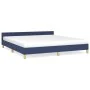 Bed frame with blue fabric headboard 180x200 cm by vidaXL, Beds and slatted bases - Ref: Foro24-347437, Price: 127,20 €, Disc...