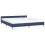 Bed frame with blue fabric headboard 180x200 cm by vidaXL, Beds and slatted bases - Ref: Foro24-347437, Price: 127,20 €, Disc...