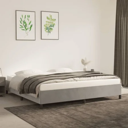 Estructura de cama de terciopelo gris claro 180x200 cm de vidaXL, Camas y somieres - Ref: Foro24-347342, Precio: 135,36 €, De...