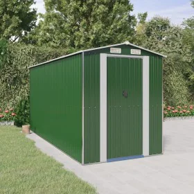 Grüner Gartenschuppen aus verzinktem Stahl, 192 x 440 x 223 cm von vidaXL, Schuppen - Ref: Foro24-3147430, Preis: 634,12 €, R...
