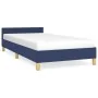 Bed frame with blue fabric headboard 90x190 cm by vidaXL, Beds and slatted bases - Ref: Foro24-347381, Price: 104,02 €, Disco...