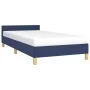 Bettrahmen mit blauem Stoffkopfteil 90x190 cm von vidaXL, Betten und Lattenroste - Ref: Foro24-347381, Preis: 101,77 €, Rabat...