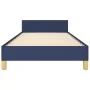 Bed frame with blue fabric headboard 90x190 cm by vidaXL, Beds and slatted bases - Ref: Foro24-347381, Price: 104,02 €, Disco...