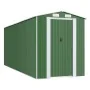Cobertizo de jardín acero galvanizado verde 192x523x223 cm de vidaXL, Cobertizos - Ref: Foro24-3147431, Precio: 722,02 €, Des...