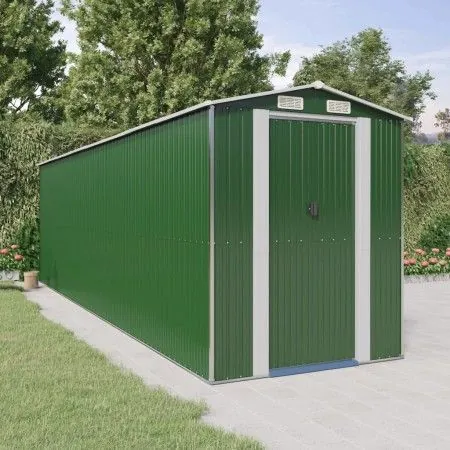Cobertizo de jardín acero galvanizado verde 192x689x223 cm de vidaXL, Cobertizos - Ref: Foro24-3147433, Precio: 880,43 €, Des...