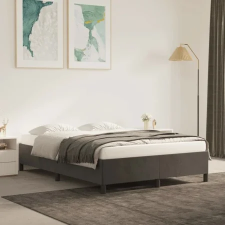 Dark gray velvet bed frame 140x190 cm by vidaXL, Beds and slatted bases - Ref: Foro24-347319, Price: 117,73 €, Discount: %