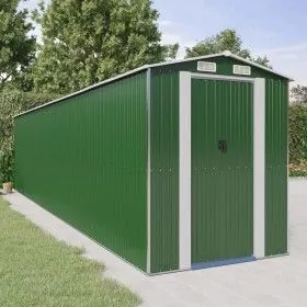 Green galvanized steel garden shed 192x855x223 cm by vidaXL, Sheds - Ref: Foro24-3147435, Price: 1,00 €, Discount: %