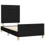 Bettgestell mit schwarzem Stoffkopfteil 100x200 cm von vidaXL, Betten und Lattenroste - Ref: Foro24-3125035, Preis: 128,74 €,...