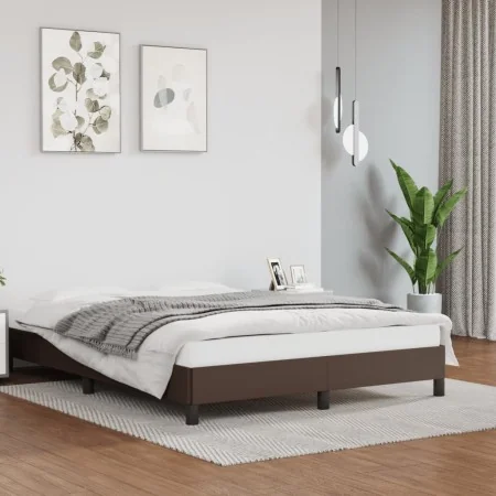 Braunes Kunstlederbettgestell 140x200 cm von vidaXL, Betten und Lattenroste - Ref: Foro24-346907, Preis: 121,62 €, Rabatt: %