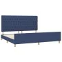 Bed frame with blue fabric headboard 200x200 cm by vidaXL, Beds and slatted bases - Ref: Foro24-3125330, Price: 253,91 €, Dis...