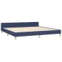 Bed frame with blue fabric headboard 200x200 cm by vidaXL, Beds and slatted bases - Ref: Foro24-3125330, Price: 253,91 €, Dis...