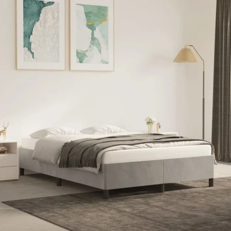 Light gray velvet bed frame 140x190 cm by vidaXL, Beds and slatted bases - Ref: Foro24-347318, Price: 148,06 €, Discount: %