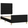 Bed frame with black fabric headboard 90x200 cm by vidaXL, Beds and slatted bases - Ref: Foro24-3125270, Price: 138,24 €, Dis...