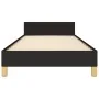 Bed frame with black fabric headboard 90x200 cm by vidaXL, Beds and slatted bases - Ref: Foro24-3125270, Price: 138,24 €, Dis...