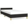 Bed frame with black fabric headboard 90x200 cm by vidaXL, Beds and slatted bases - Ref: Foro24-347385, Price: 81,40 €, Disco...