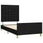 Bed frame with black fabric headboard 90x190 cm by vidaXL, Beds and slatted bases - Ref: Foro24-3125343, Price: 144,29 €, Dis...