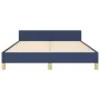 Bed frame with blue fabric headboard 140x190 cm by vidaXL, Beds and slatted bases - Ref: Foro24-3124893, Price: 235,39 €, Dis...