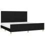 Estructura de cama con cabecero de tela negro 200x200 cm de vidaXL, Camas y somieres - Ref: Foro24-3125083, Precio: 258,64 €,...
