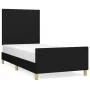 Bed frame with black fabric headboard 90x200 cm by vidaXL, Beds and slatted bases - Ref: Foro24-3124865, Price: 133,28 €, Dis...