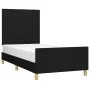 Bed frame with black fabric headboard 90x200 cm by vidaXL, Beds and slatted bases - Ref: Foro24-3124865, Price: 133,28 €, Dis...