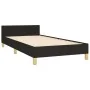 Bed frame with black fabric headboard 90x200 cm by vidaXL, Beds and slatted bases - Ref: Foro24-3124865, Price: 133,28 €, Dis...