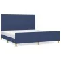 Bed frame with blue fabric headboard 180x200 cm by vidaXL, Beds and slatted bases - Ref: Foro24-3125241, Price: 229,80 €, Dis...