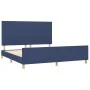 Bed frame with blue fabric headboard 180x200 cm by vidaXL, Beds and slatted bases - Ref: Foro24-3125241, Price: 229,80 €, Dis...
