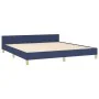 Bed frame with blue fabric headboard 180x200 cm by vidaXL, Beds and slatted bases - Ref: Foro24-3125241, Price: 229,80 €, Dis...