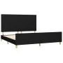 Estructura de cama con cabecero de tela negro 180x200 cm de vidaXL, Camas y somieres - Ref: Foro24-3124913, Precio: 236,37 €,...
